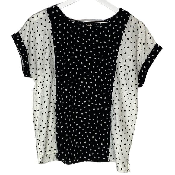 Oversized W5 Black White Distorted Dots Pullover Top - Women's Size Small - Picture 1 of 4